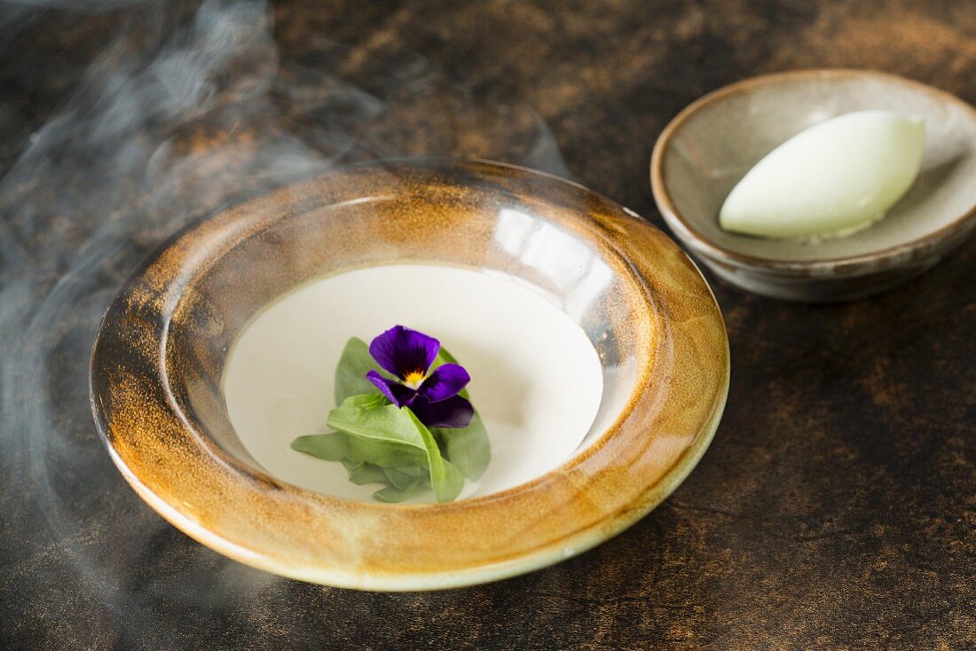 Celery, coconut and cabbage sorbet, Vue de Monde restaurant and wine cellar, Melbourne, Australia