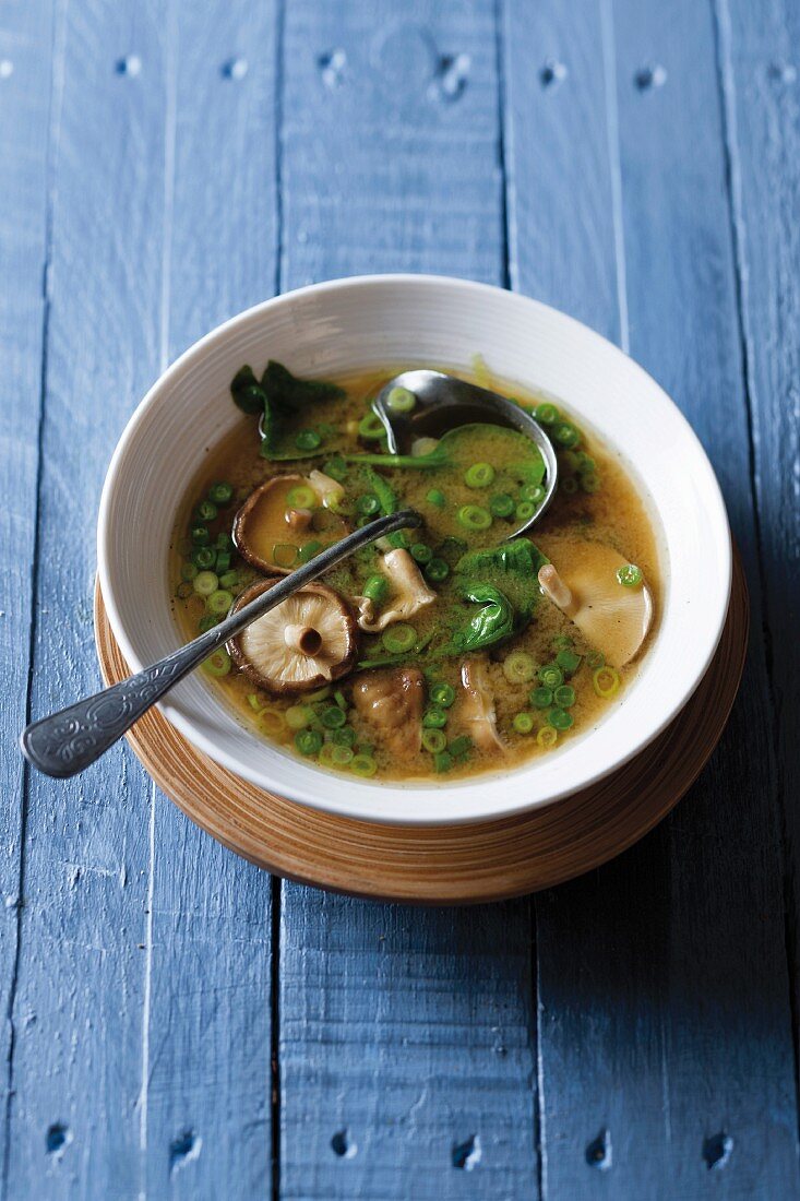 Miso soup with mushrooms