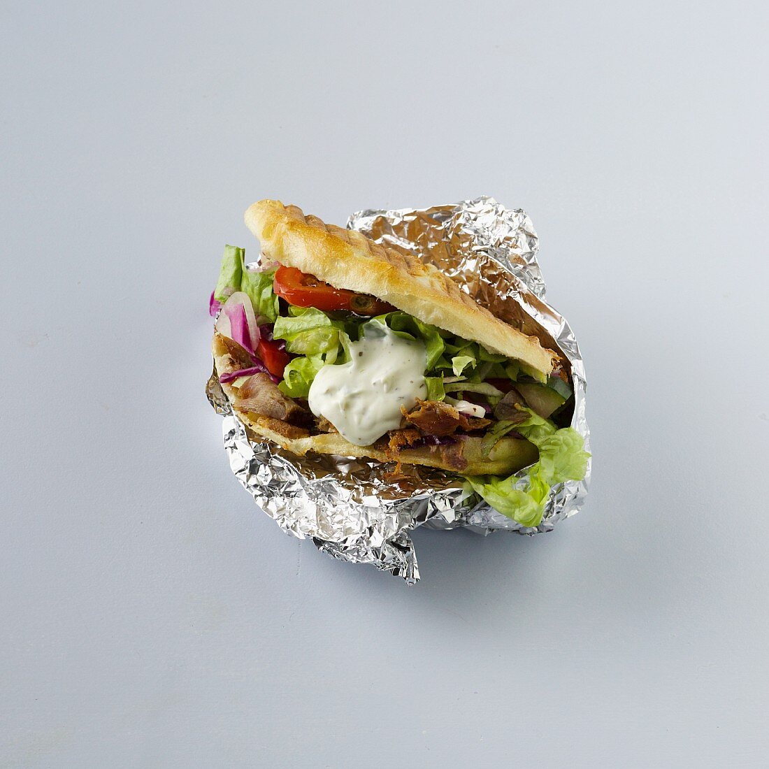 A donner kebab in tin foil