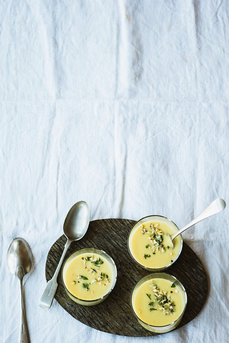 French vichyssoice with a lime gremolata
