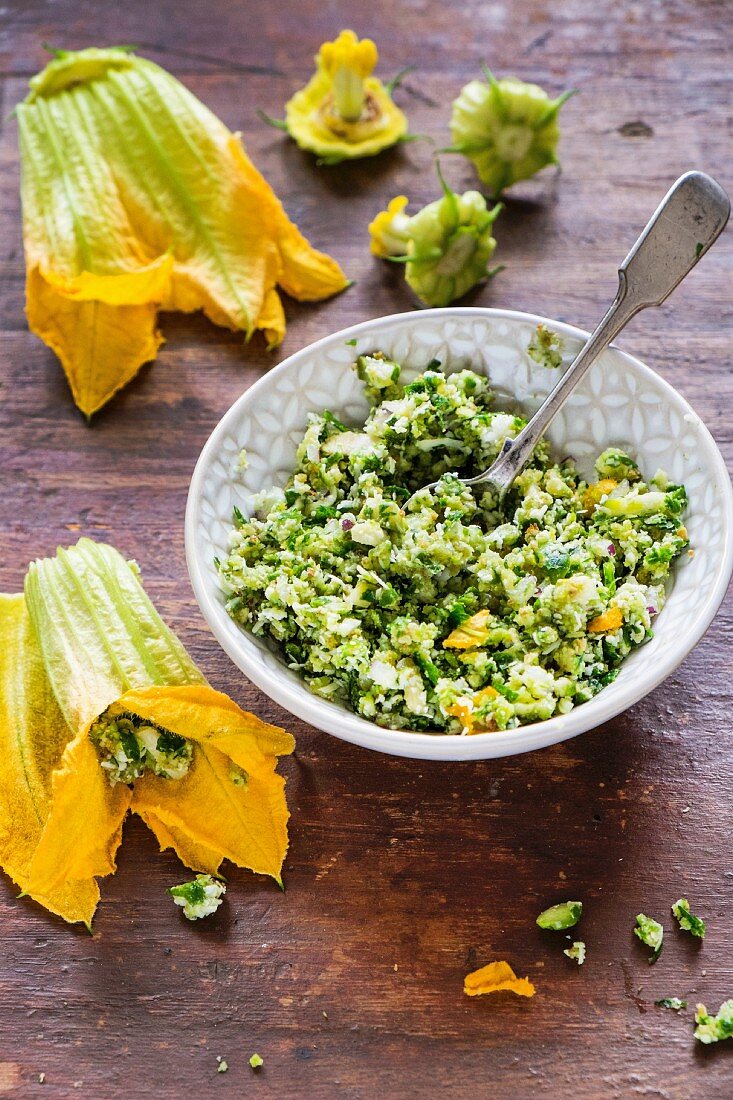 Füllung für Zucchiniblüten