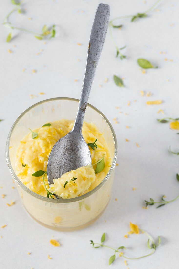 Lemon cream mousse with thyme