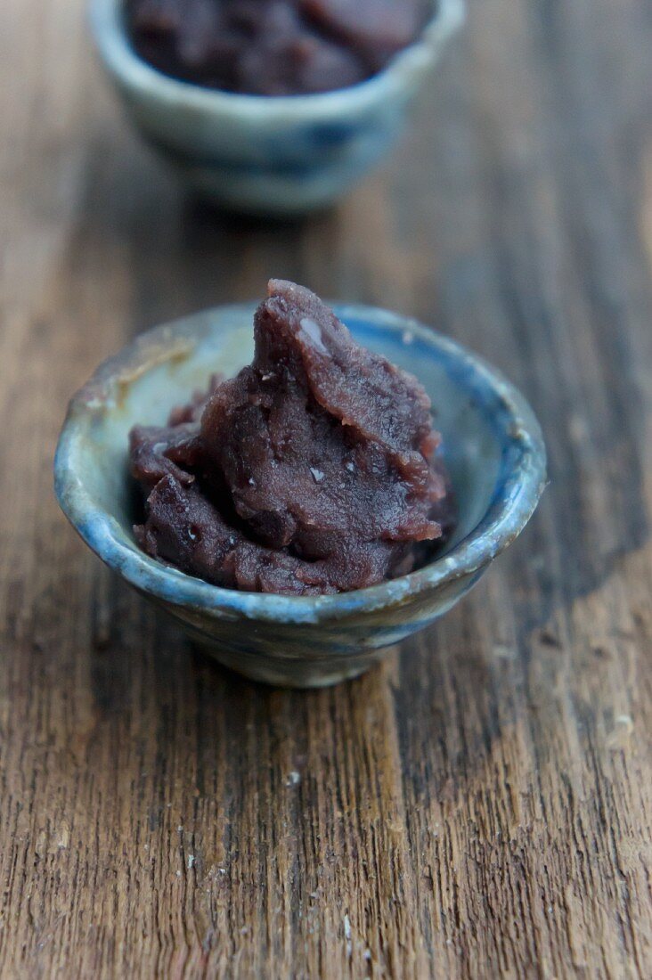 A bowl of red bean paste (Japan)