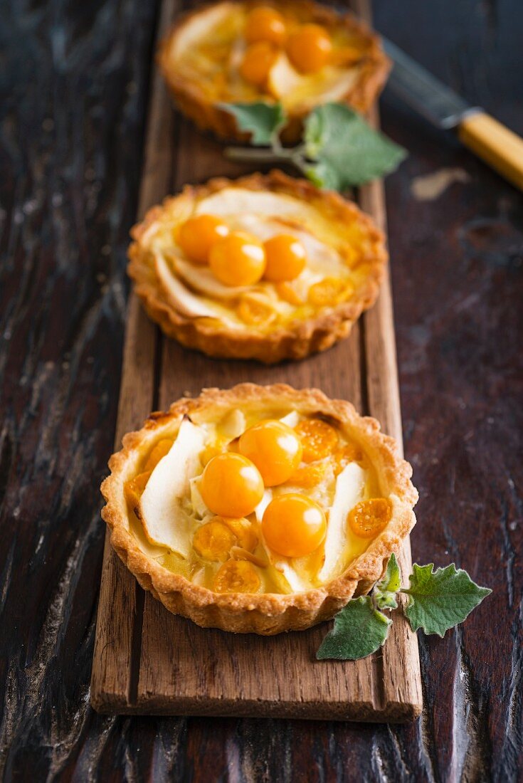 Mandel-Apfel-Torteletts mit Physalis