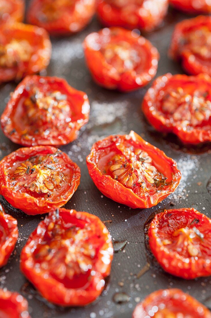 Oven-dried cherry tomatoes