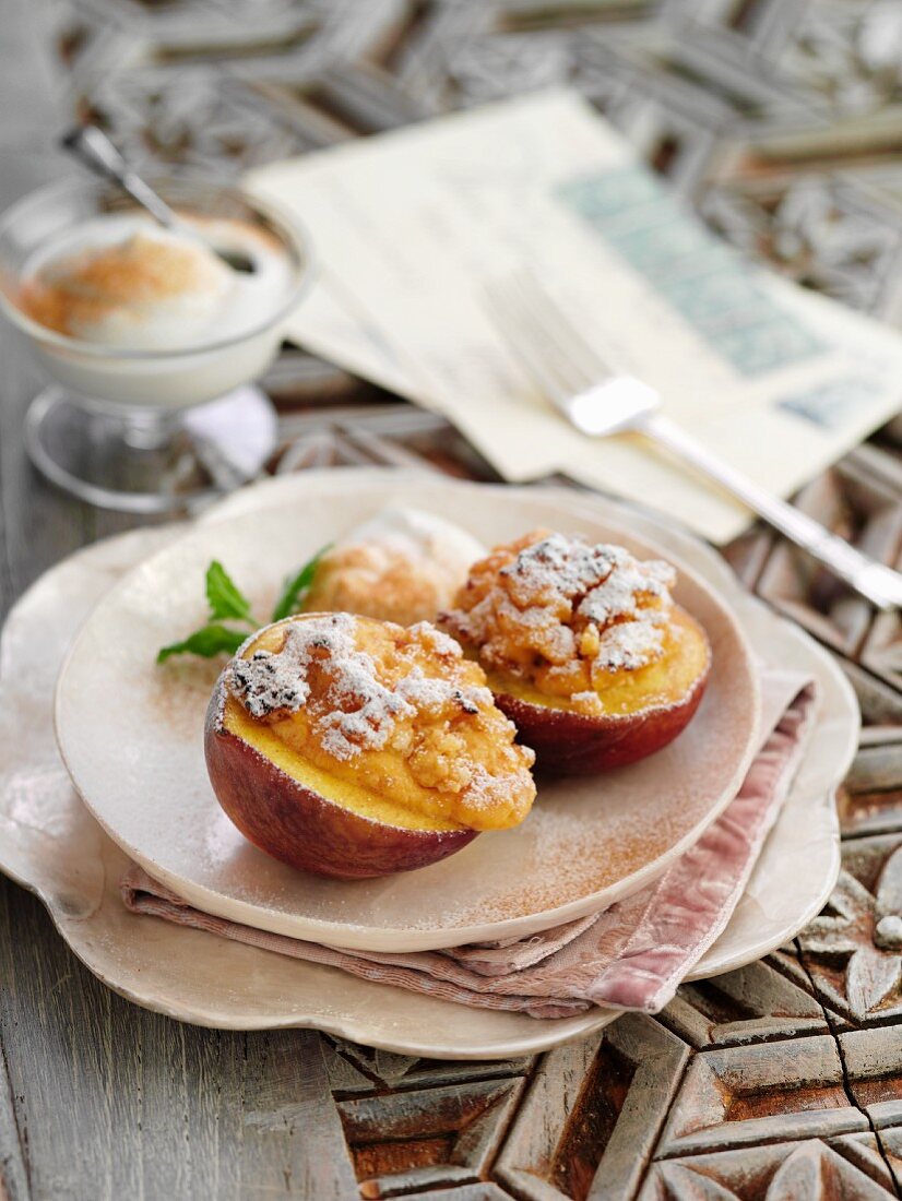 Peaches filled with amaretti (Italy)