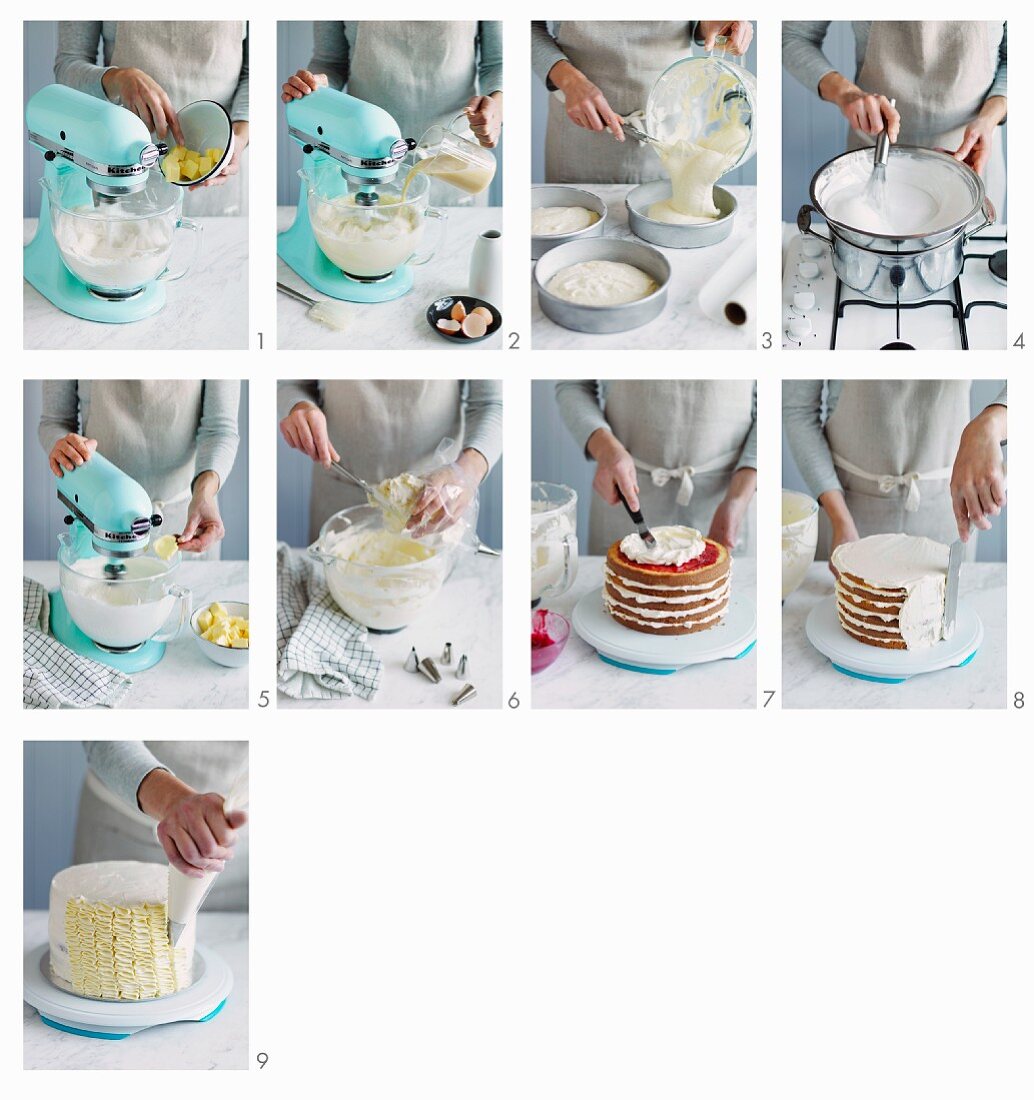 Making a festive buttercream cake