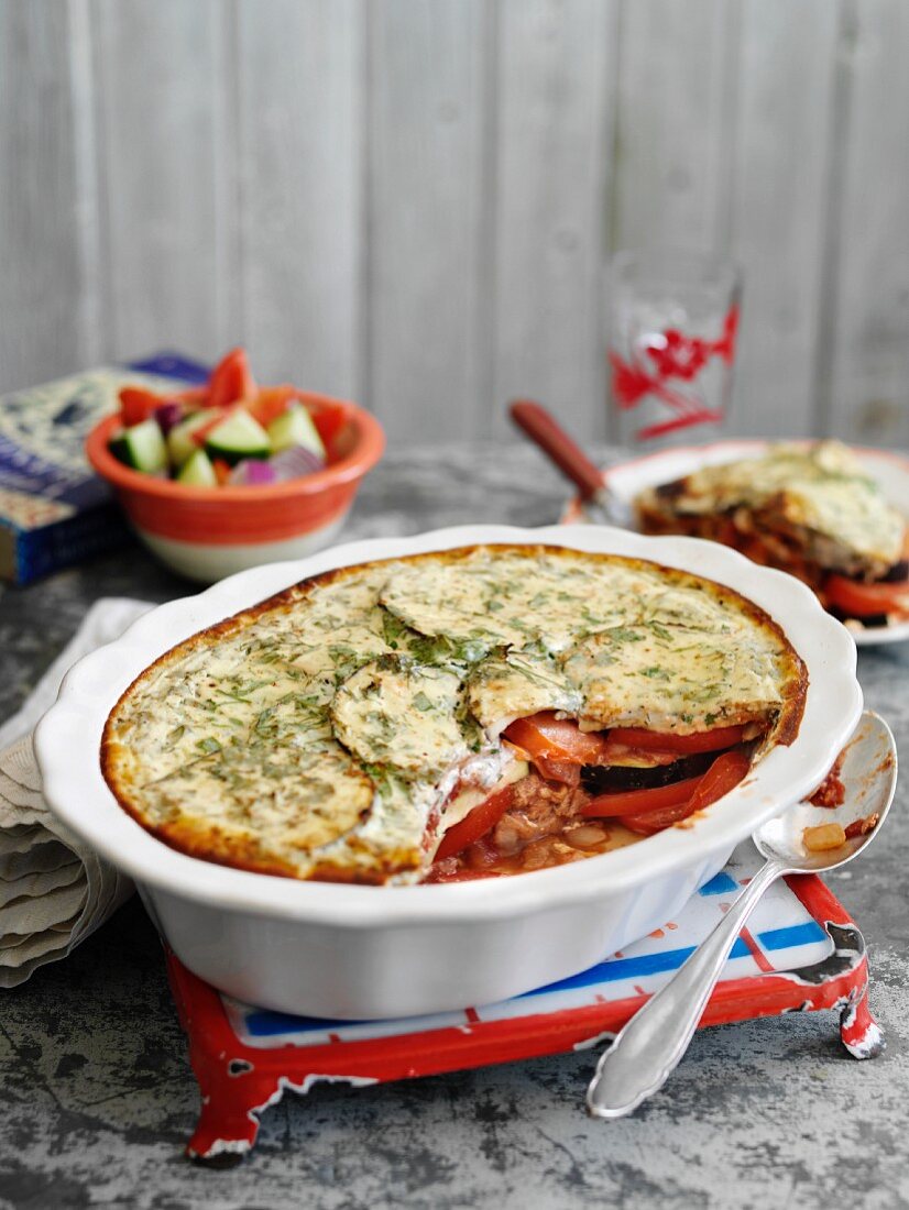 Greek lamb and aubergine pie