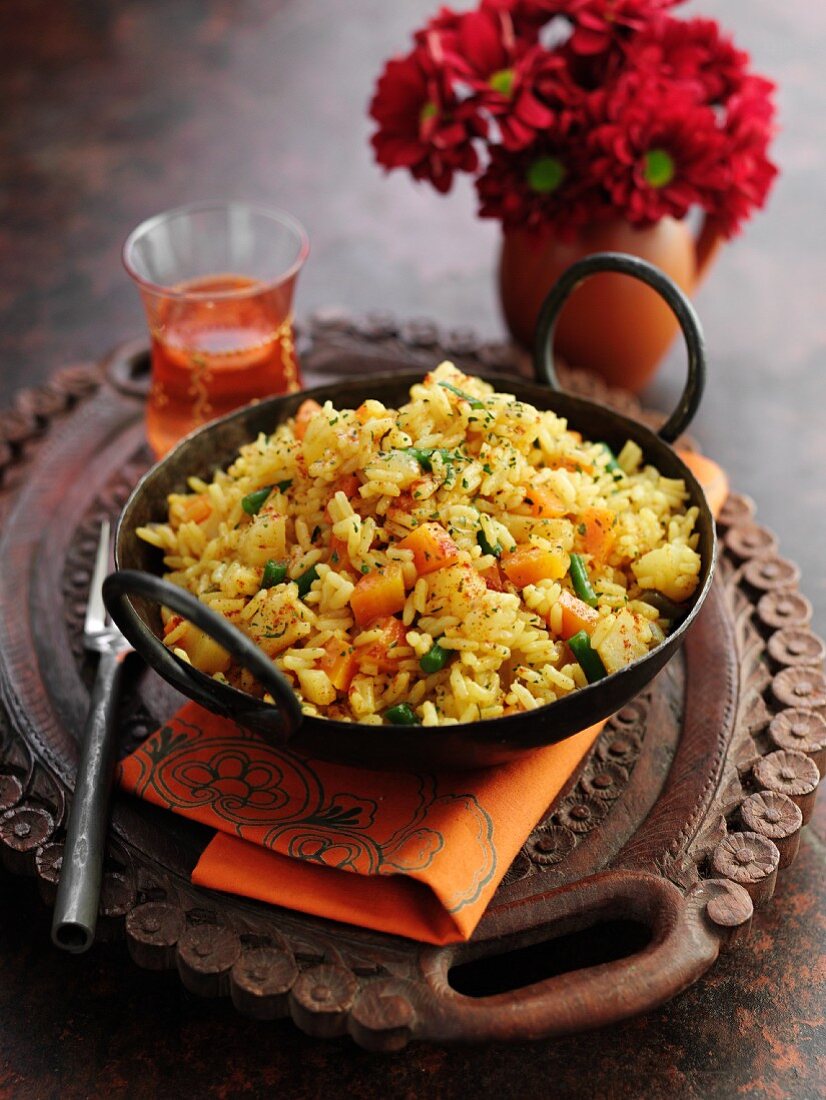 Biryani with vegetables (rice dish, Middle East)