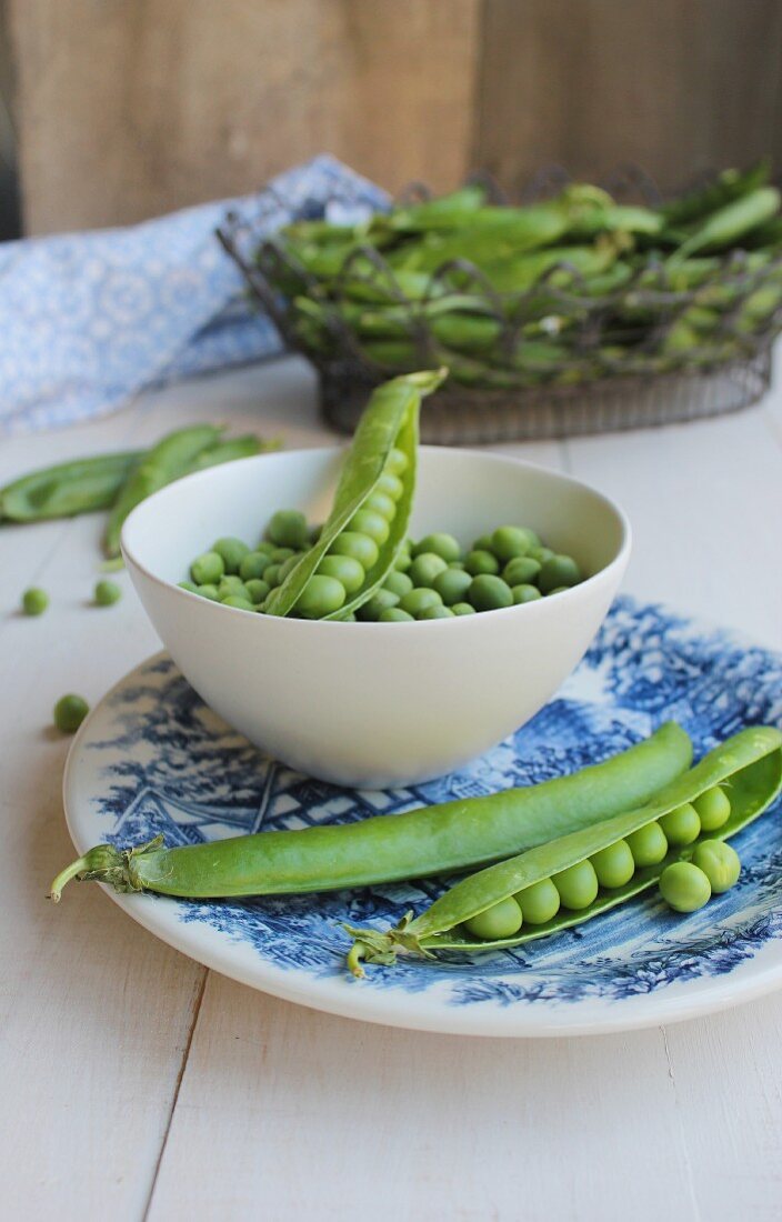 Fresh peas and pods