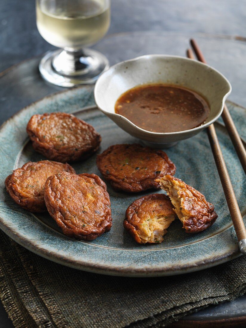 Fish cakes with sauce (Thailand)