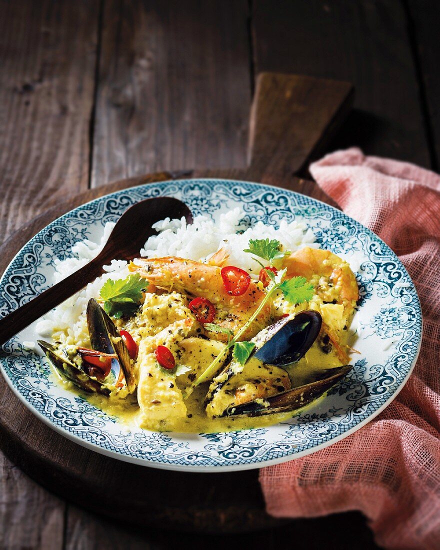 Seafood curry with vanilla (Madagascar)