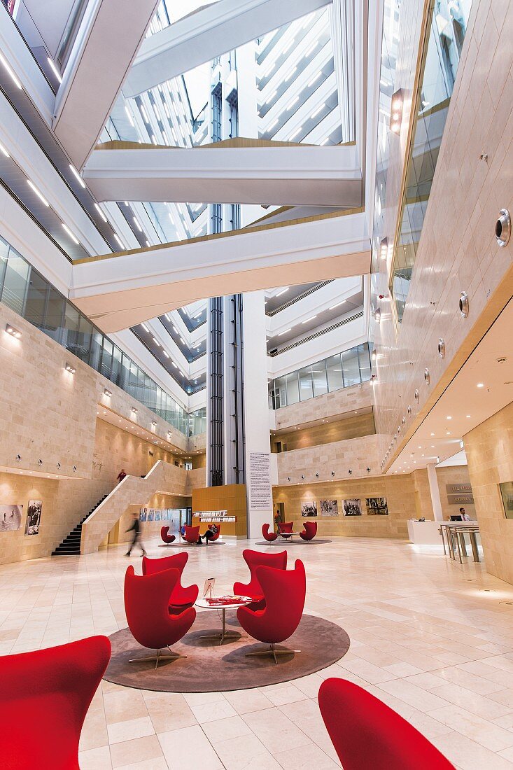 The reception area of the publishing building home to Der Spiegel, Hamburg