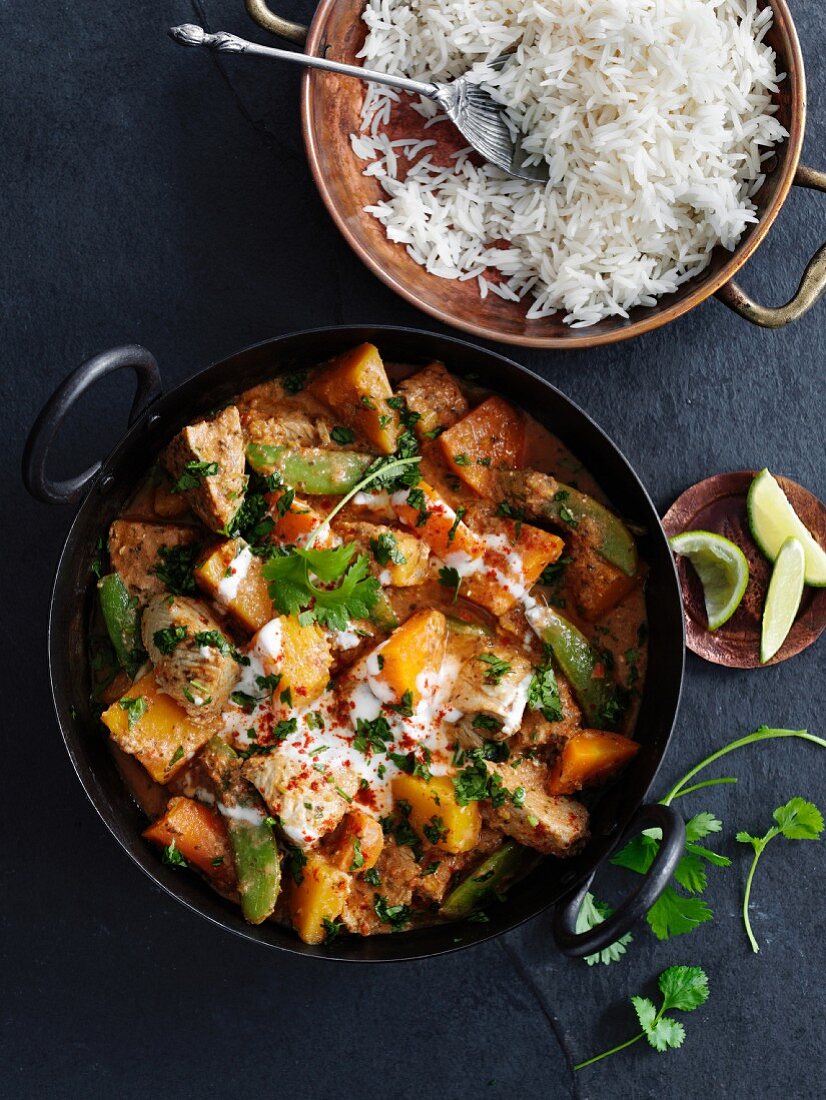 Turkey curry with rice (Asia)