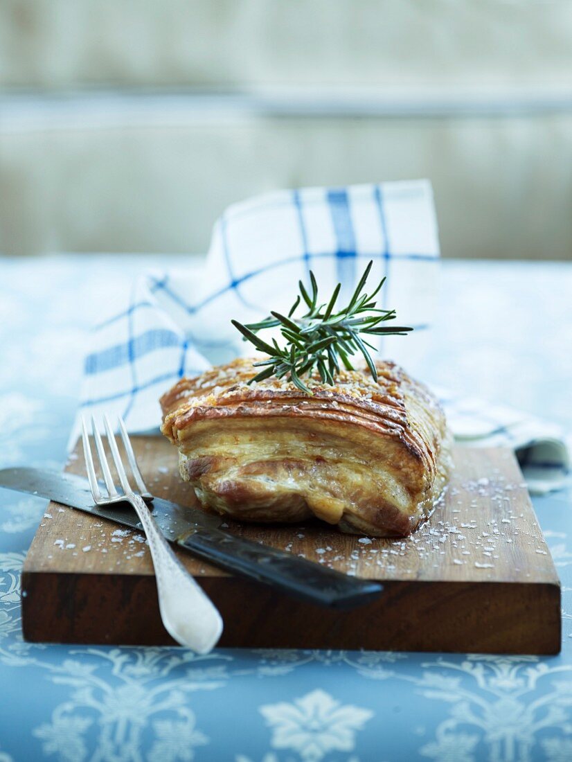 Roast pork with rosemary