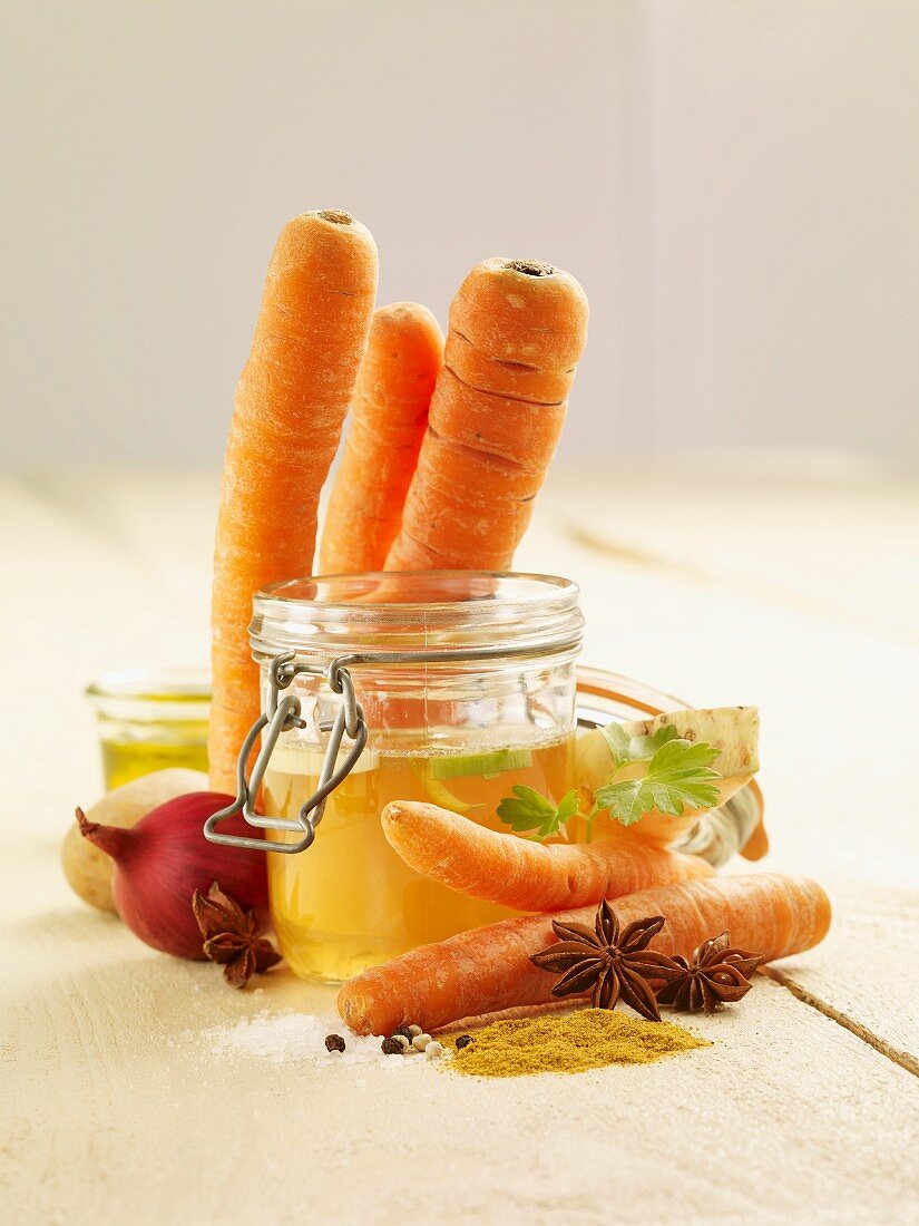 Zutaten für Karottensuppe