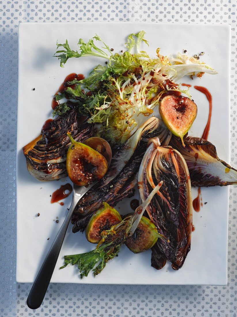 A warm winter salad with figs