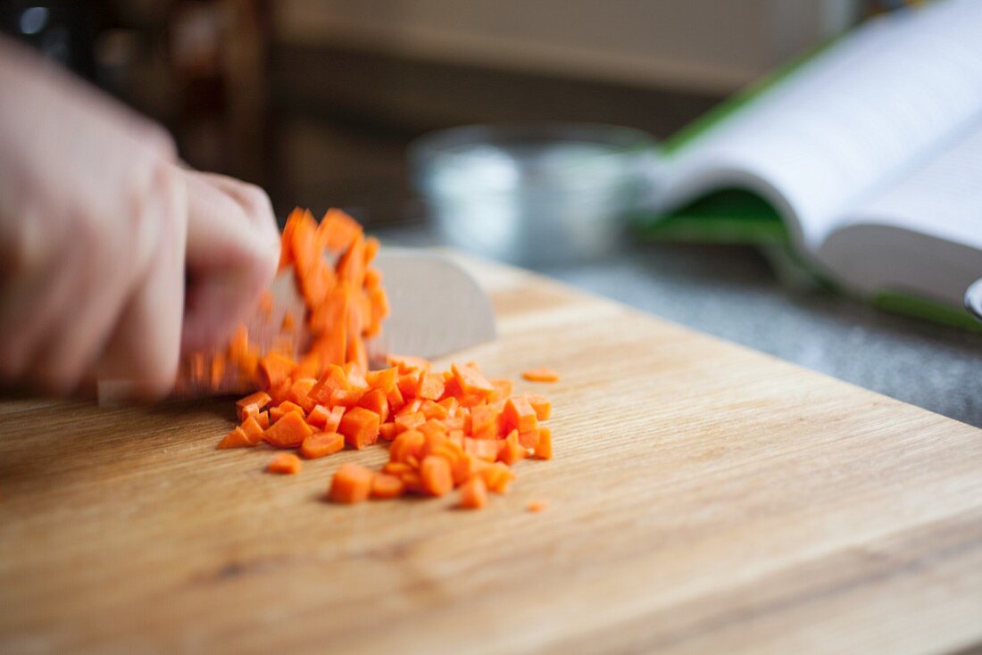 Cutting up carrots