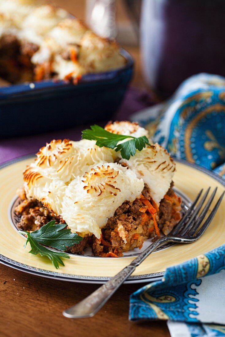 Rindfleischauflauf mit Kartoffelpüreehaube (Russland)