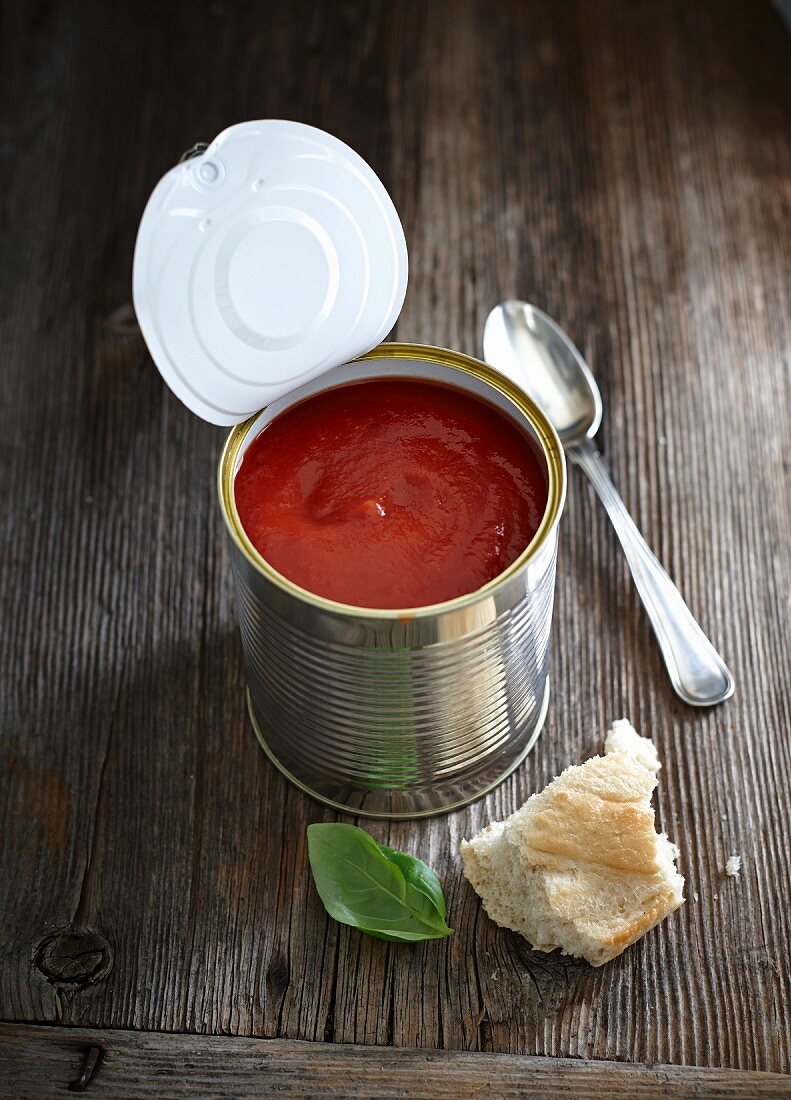 Tomato soup in a tin can