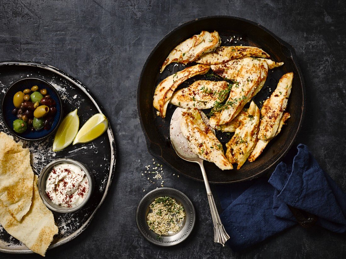 Chicken breast with tahini