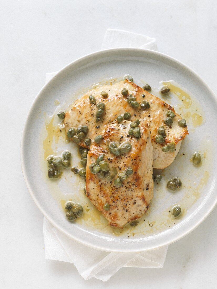 Turkey escalope with capers and lemon