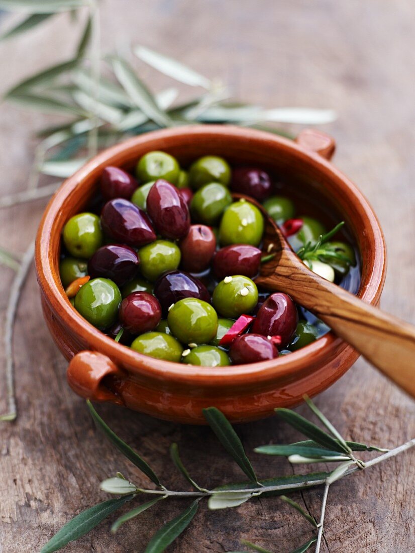 Oliven, mariniert