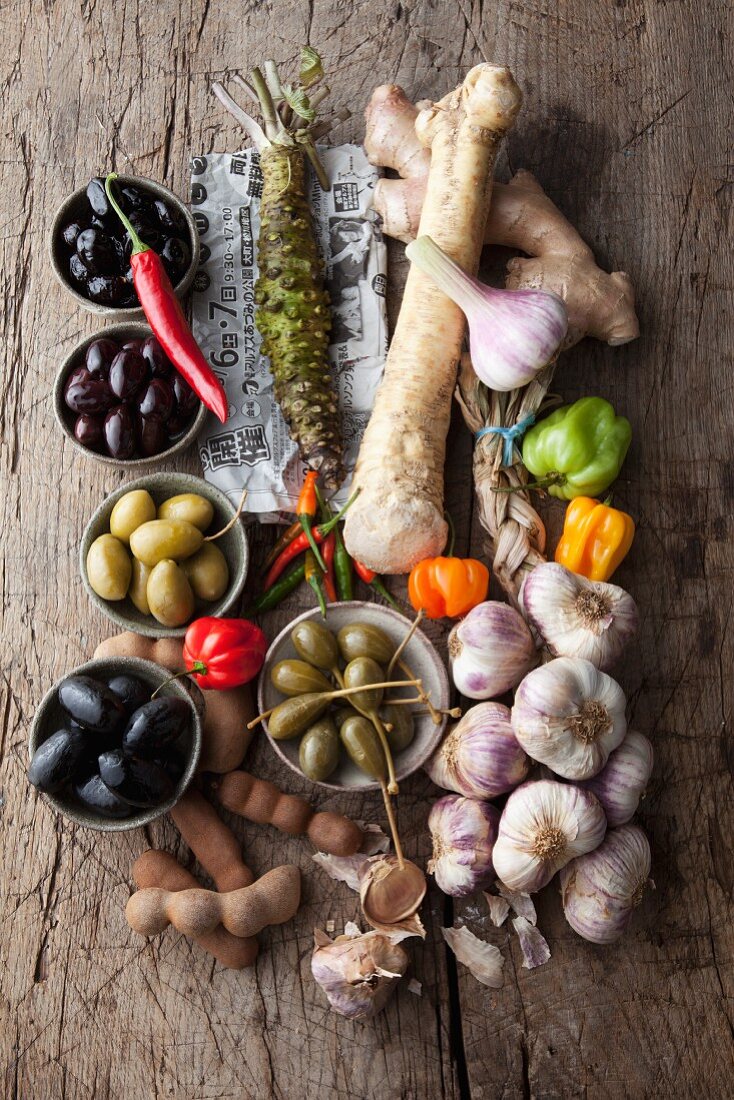 An arrangement of various spices for vegan cuisine