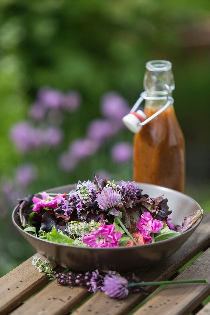 Lilac salad with a dressing