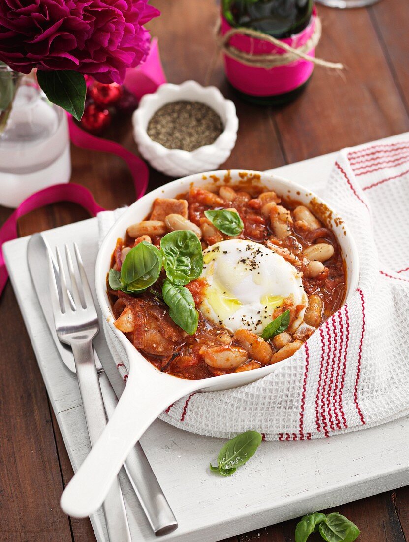 Huevos rancheros with beans (Mexico)