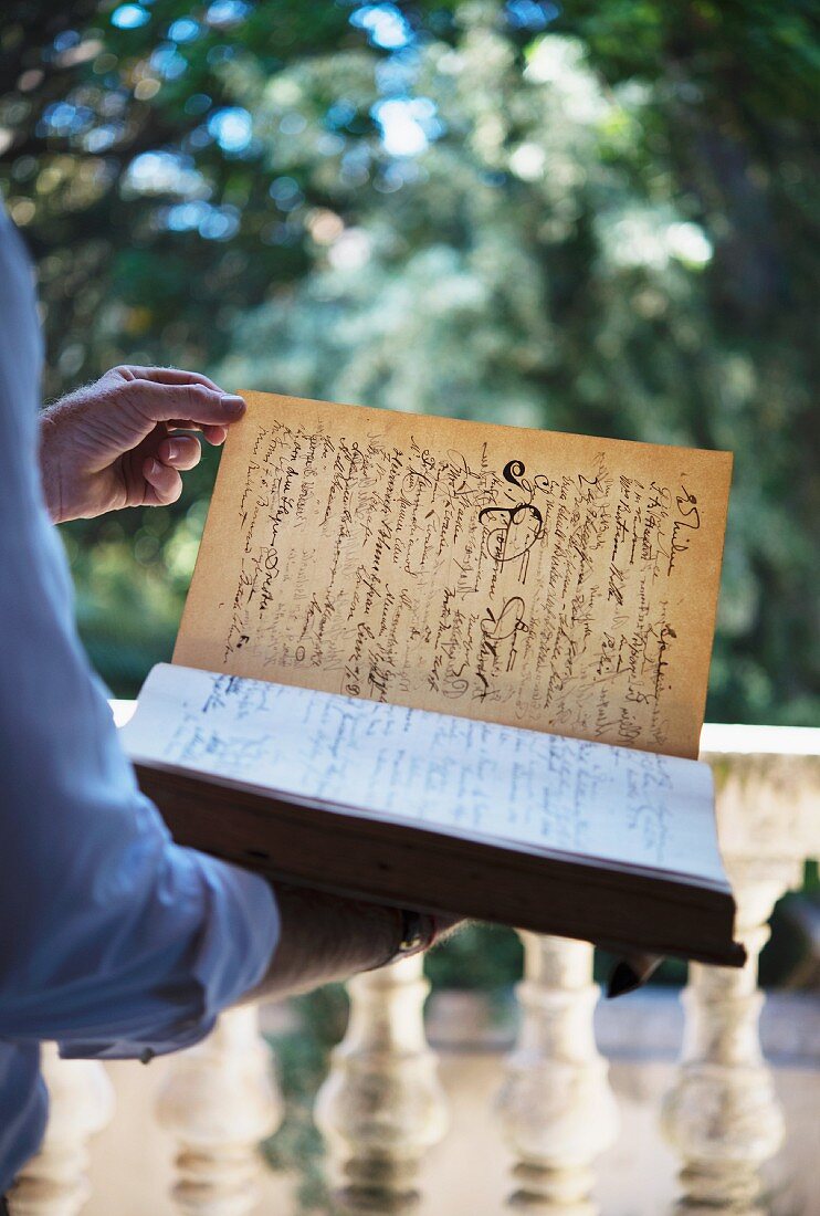 The guest book belonging to the Tasca Family, Palermo, Sicily