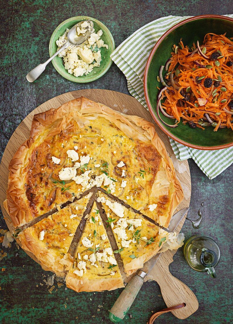 Cheese and onion quiche