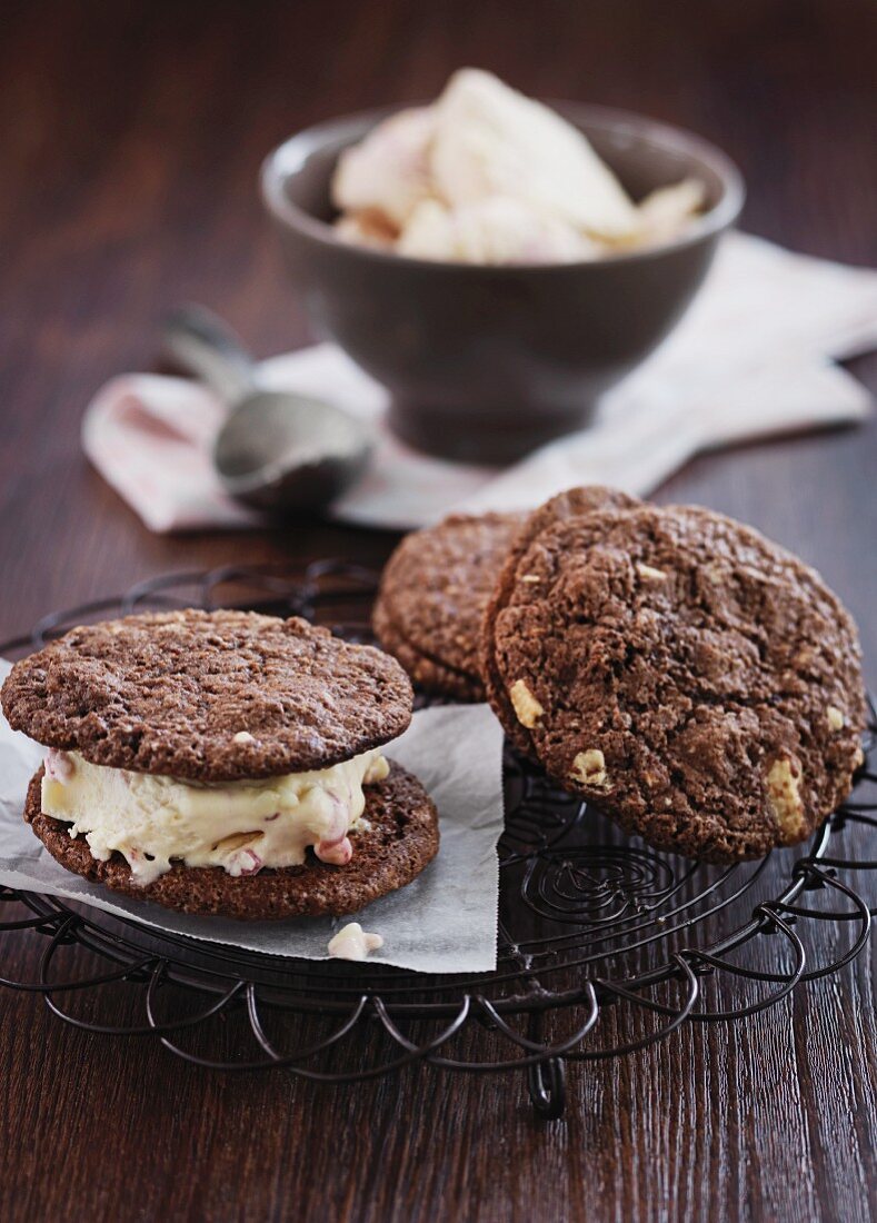 Brownie ice cream sandwiches