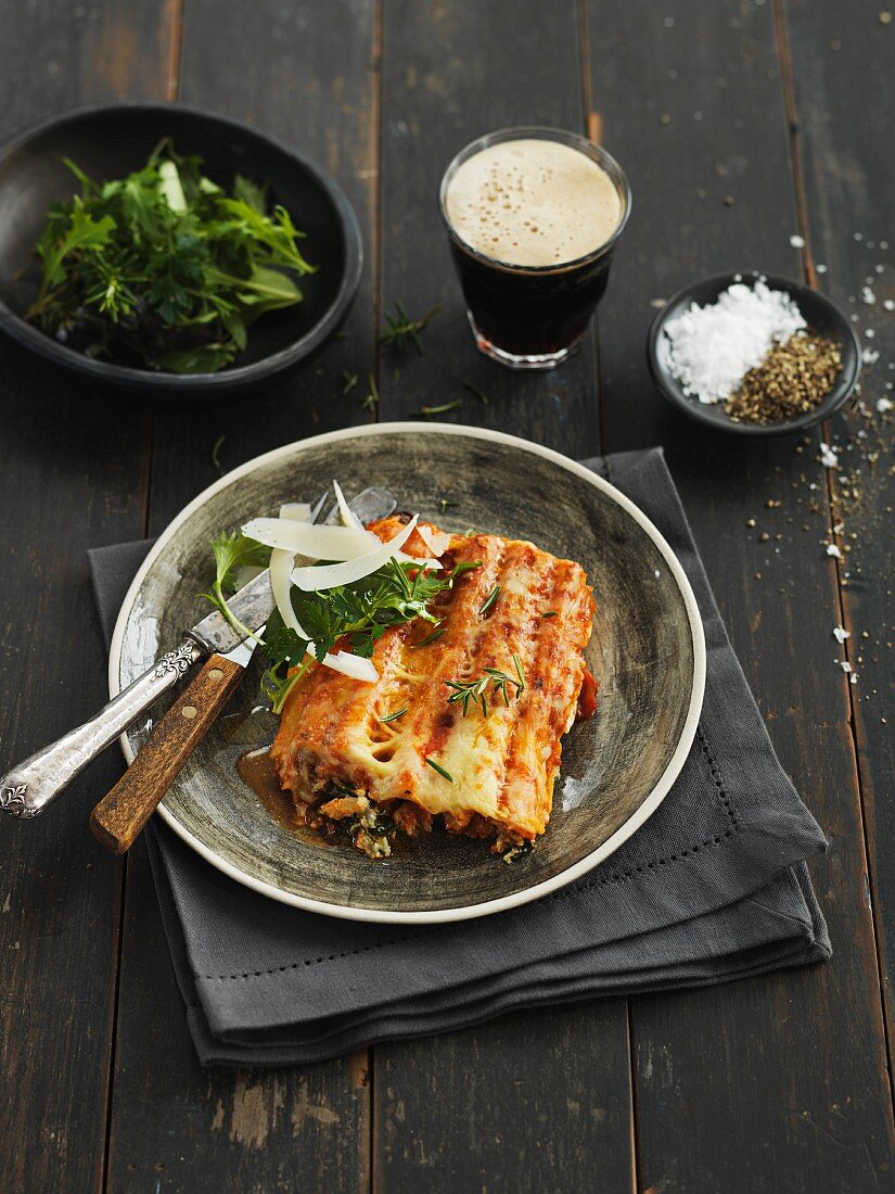 Cannelloni with herbs and Parmesan cheese