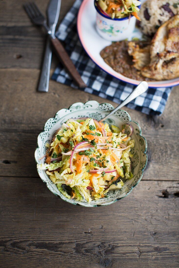 Pineapple, carrot and coriander coleslaw