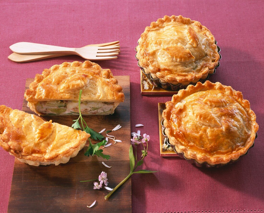 Puff pastry fish pies