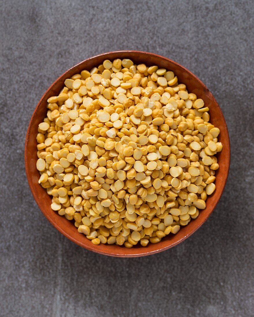 Chana Dal (split chickpeas) in a terracotta dish