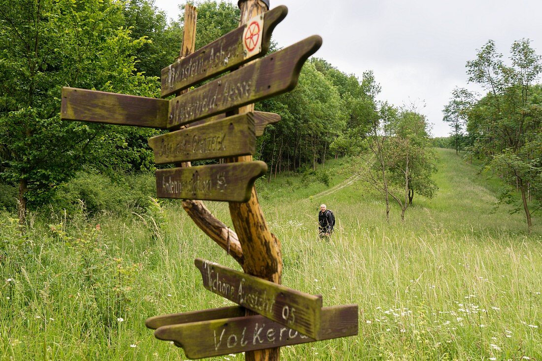 A signpost with lots of ways to freedom, Eichsfeld