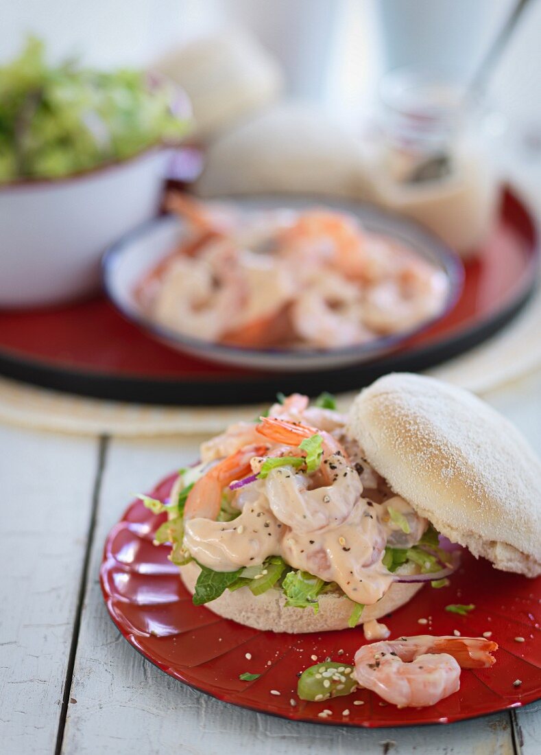 Prawn burger