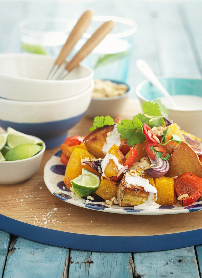 Pumpkin and sweet potato salad