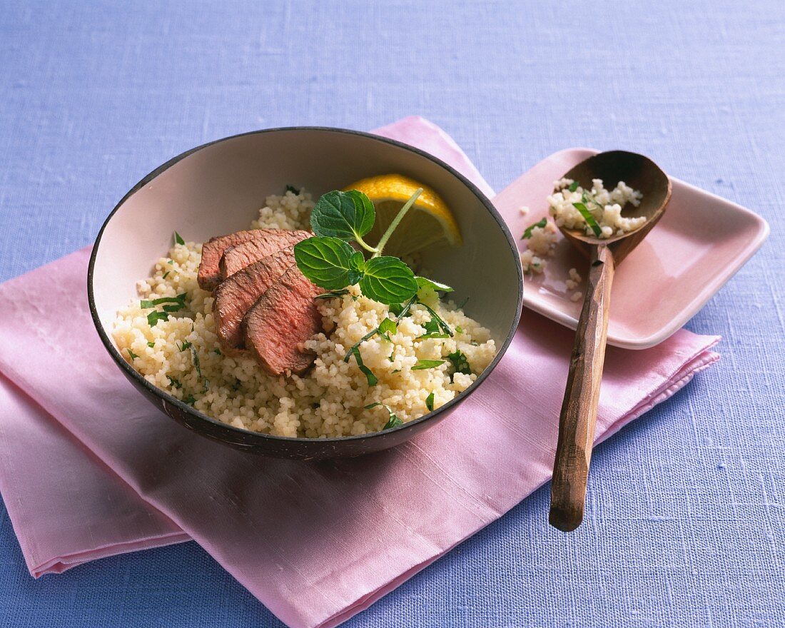 Herb couscous with lamb
