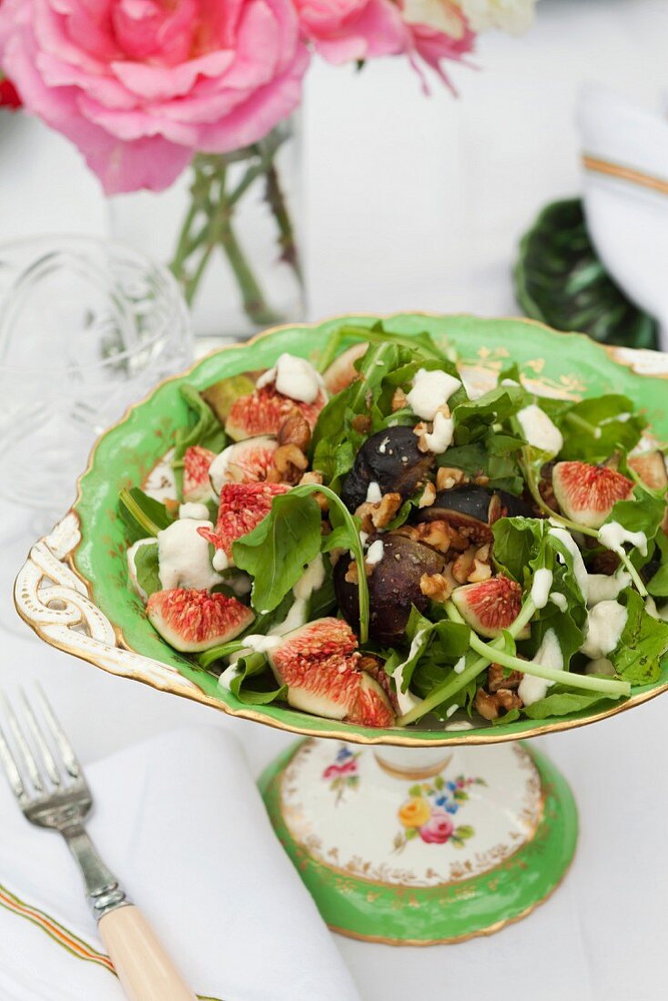 Fig, rocket and walnut salad