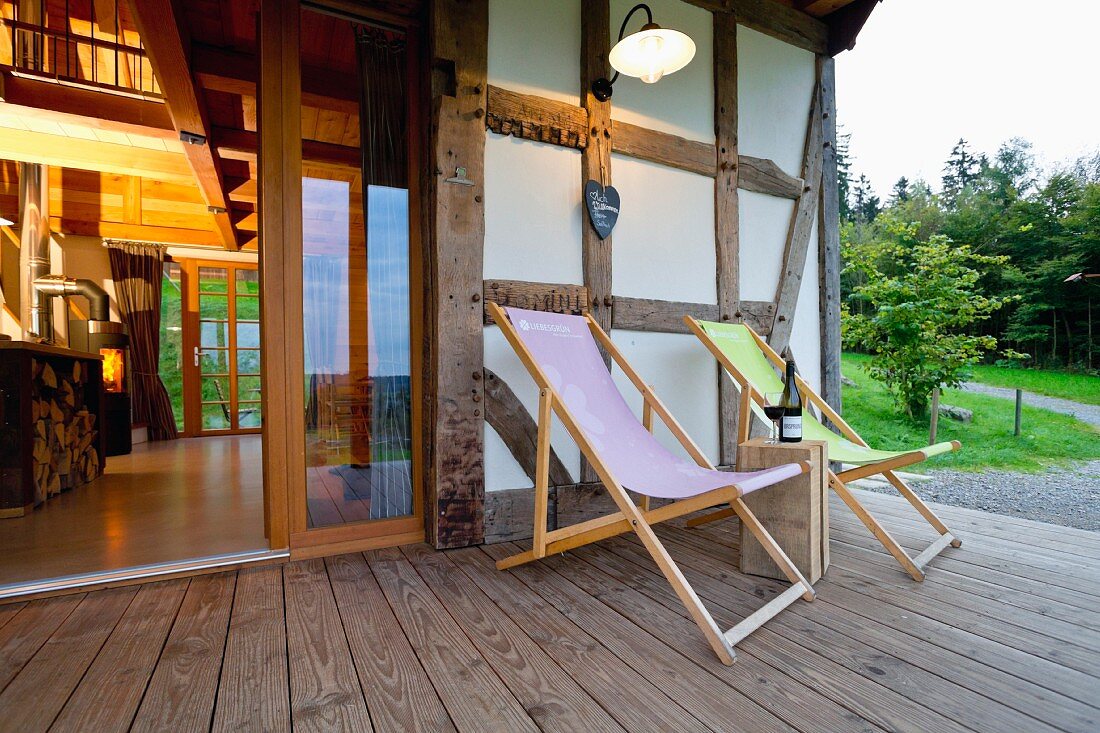 The comfortable veranda of the Hotel Bergdorf Liebesgrün in Sauerland, North Rhine Westphalia