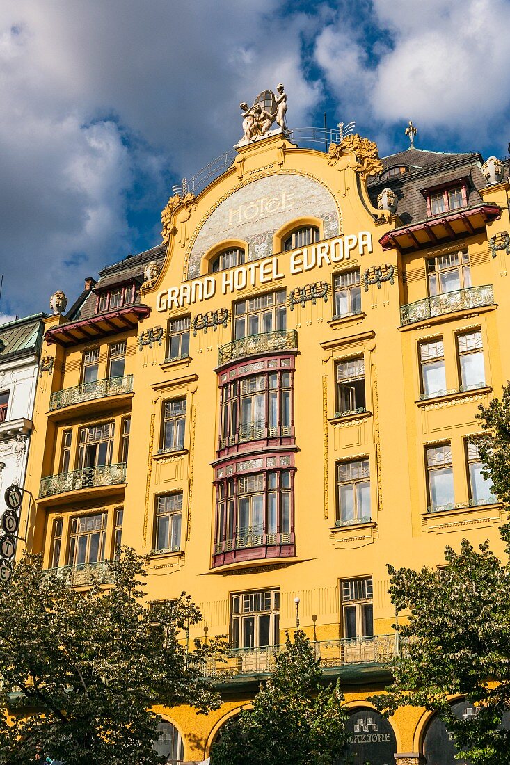 The Grand Hotel Europa, a masterpiece of art nouveau, Wenceslas Square, Prague