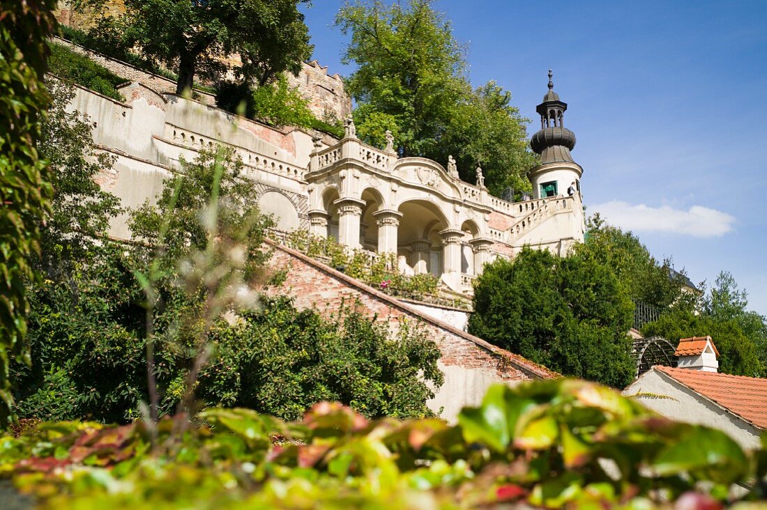 The hanging gardens being Prague Castle