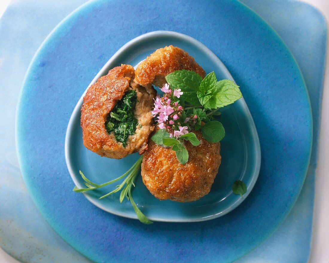 Meatballs with a herb filling