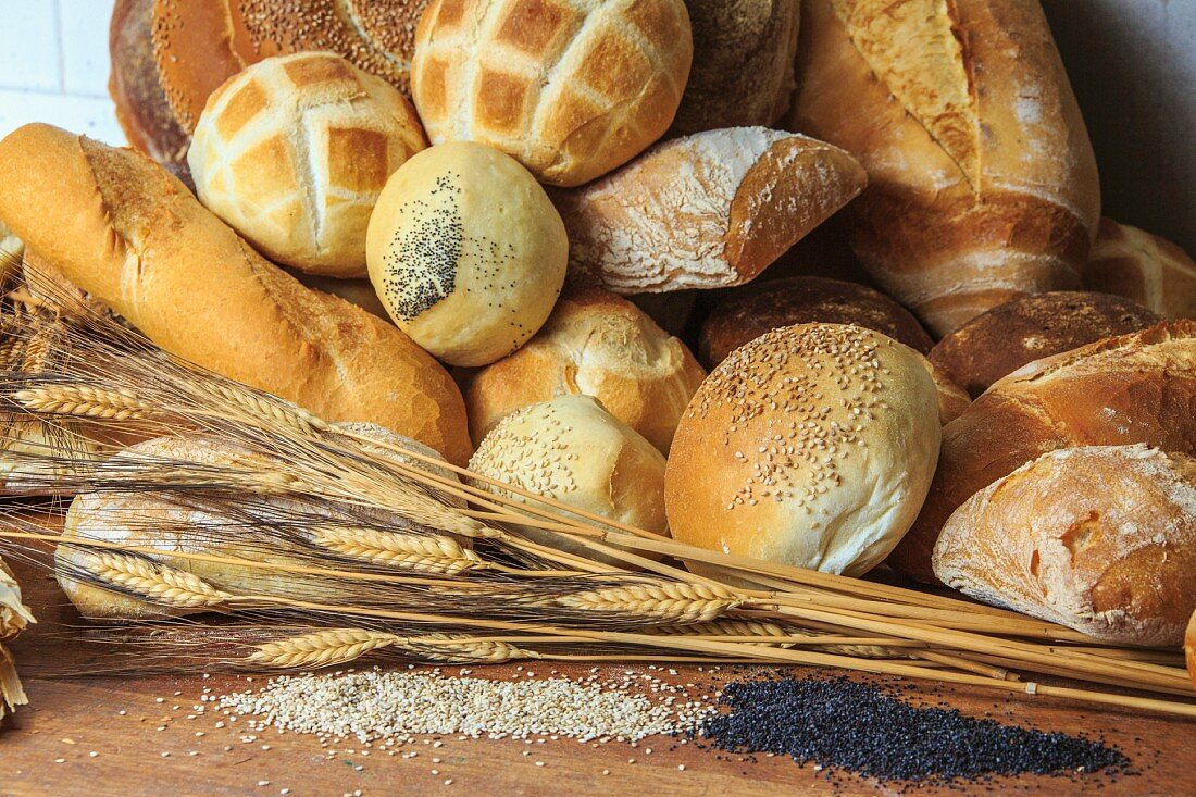 Verschiedene typisch italienische Brote aus der Lombardei