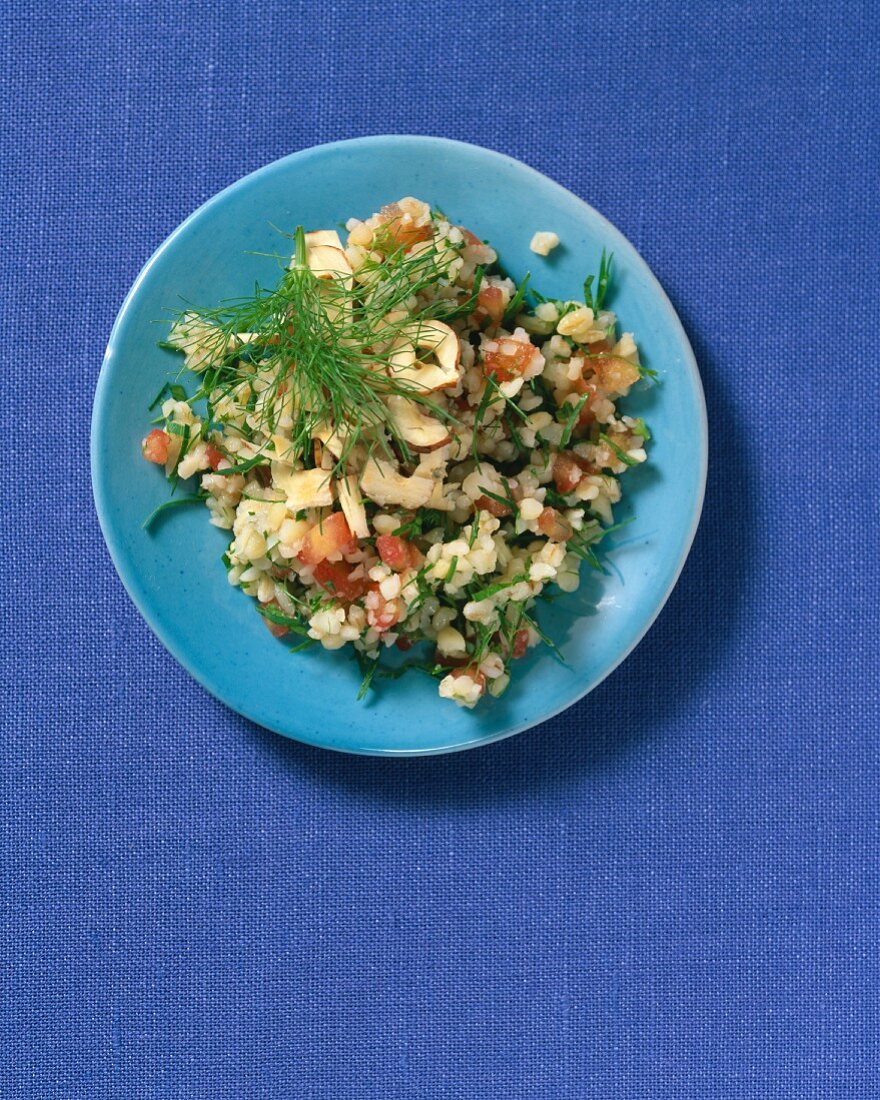 Tabbouleh with hazelnuts and fennel leaves
