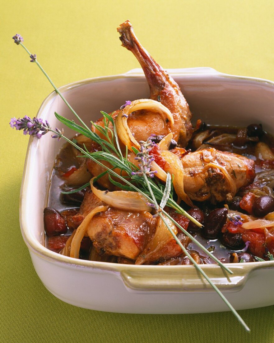 Rabbit à la provençale with lavender