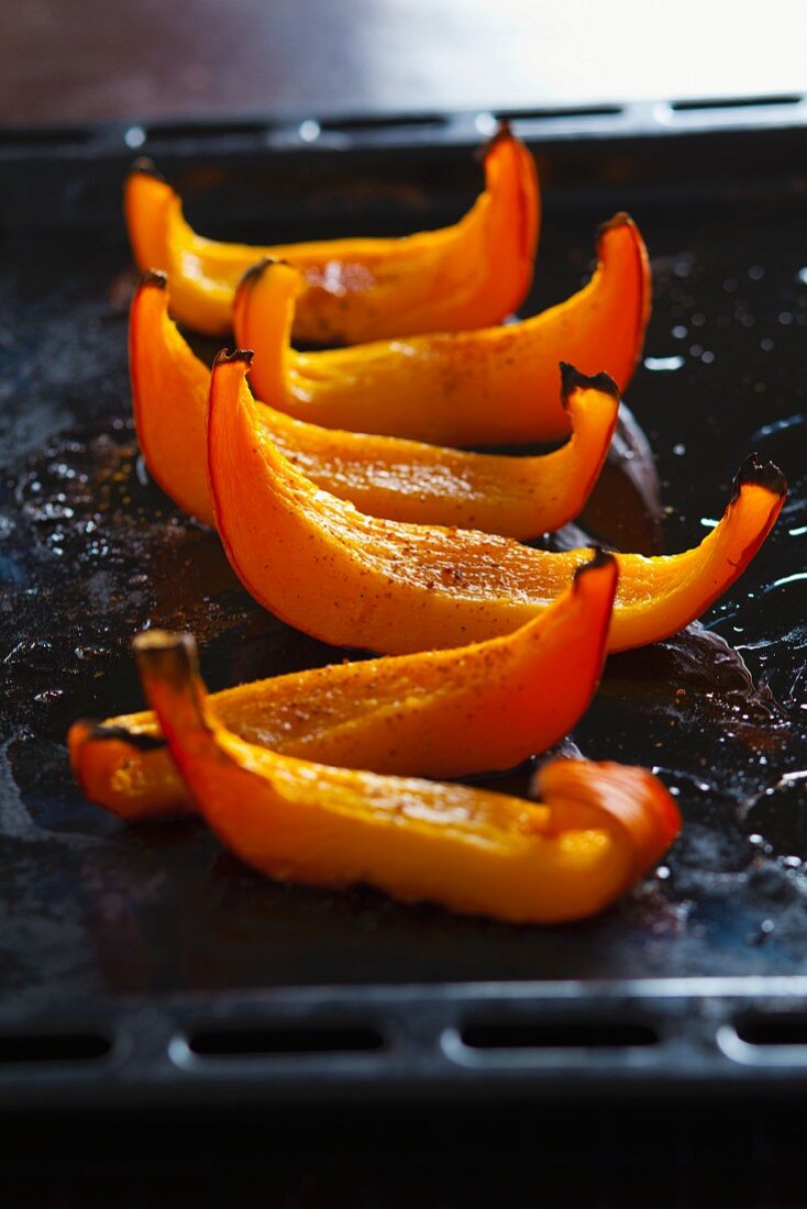 Pumpkin coming out of the oven